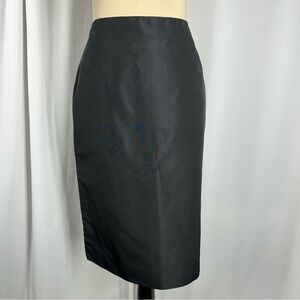 Celine Black Silk Midi Pencil Skirt FR 42 US 10 Pristine Minimalist Luxury Franc
